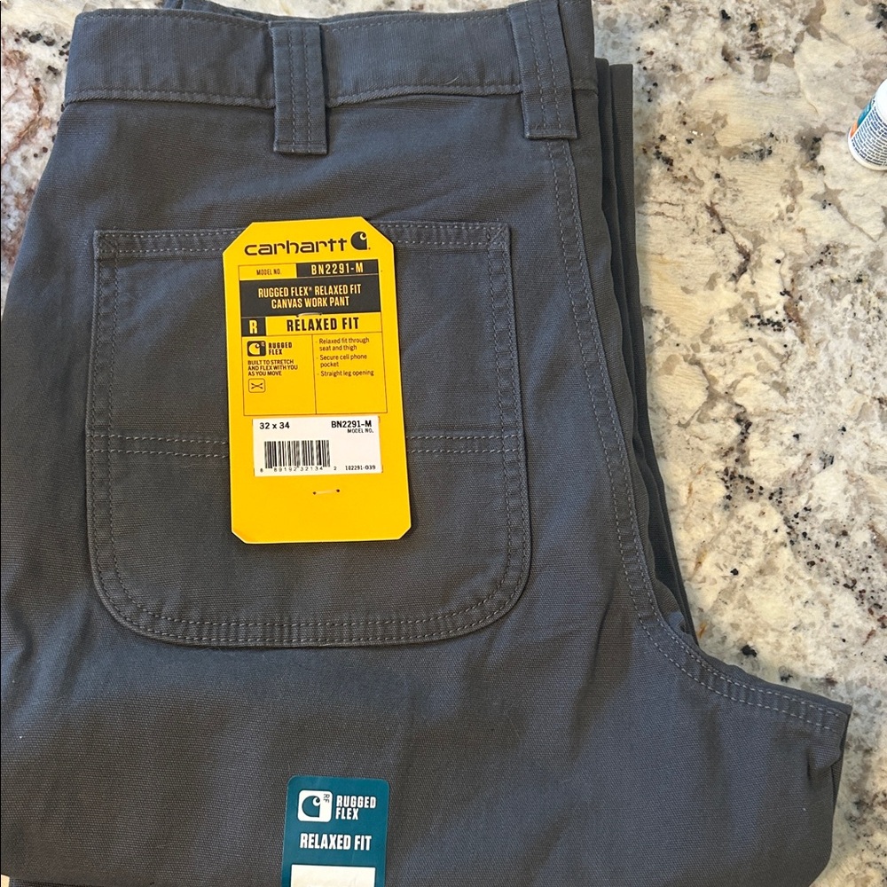 Carhartt Gray Rugged Flex Relaxed Fit Canvas Work Pants